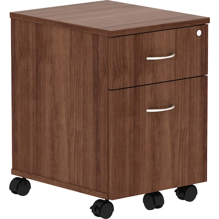 Lorell 15.8 in W 2 Drawer Pedestal, Walnut, Laminate 16230